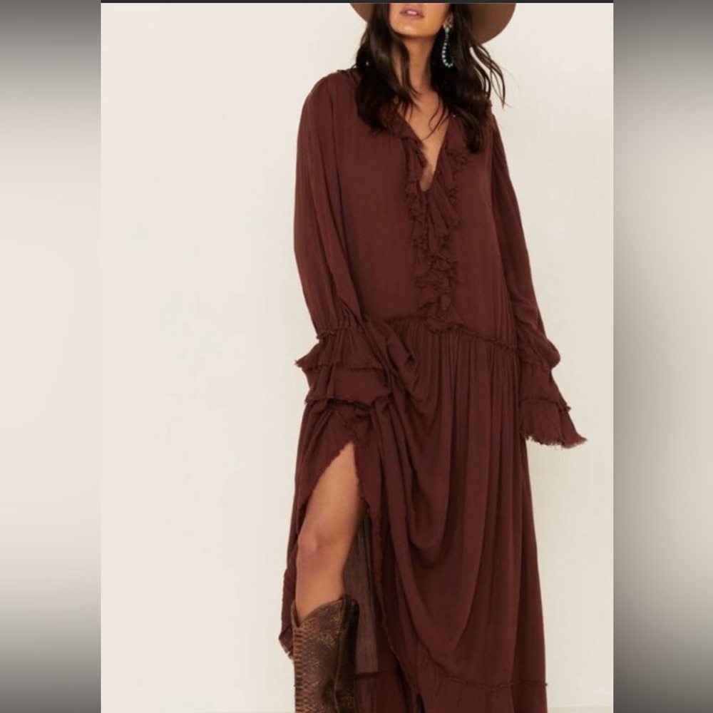 Free People Free People  Maxi Burgundy dress XS